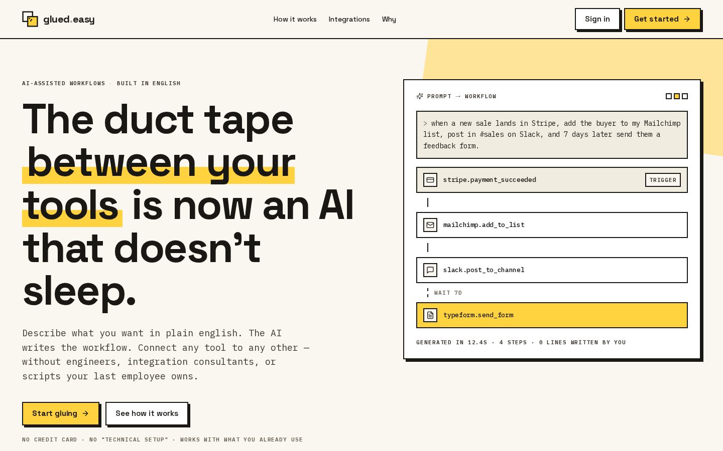 GluedEasy website